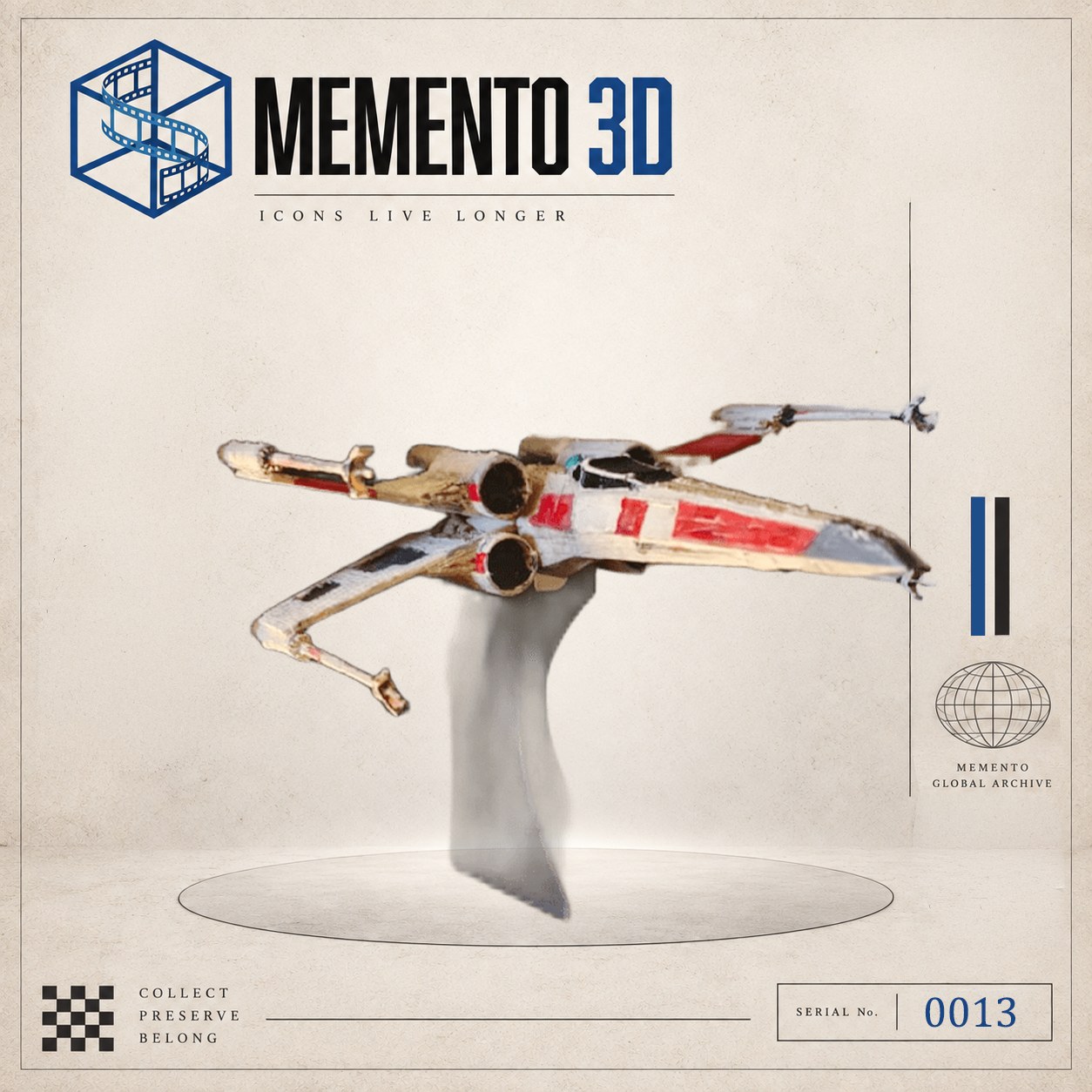 El caza de ala en X — figura de colección Memento, serie 0013